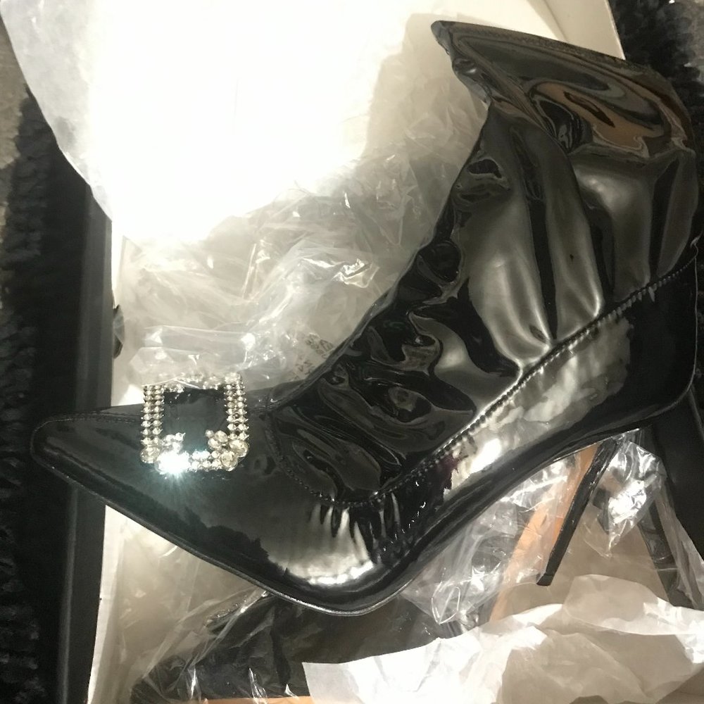 BLACK LEATHER BOOTIE - Picture 3 of 4